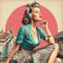 draw vintage and retro illustration style