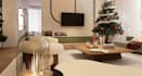 visualize 3d holiday livingroom interior, basement floor,loft lounge,vray render