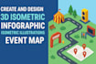 create and design 3d isometric infographic, isometric illustrations, animation