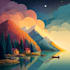 illustrate fantastic flat vector landscape illustration
