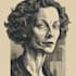 draw a portrait drawing in linocut illustration