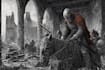 black and white illustrations inspired by medieval art