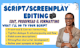 edit, proofread and polish screenplay, rewrite feature film script, screenplay