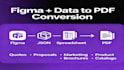 convert HTML or figma to PDF with excel data merge