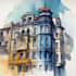 draw original watercolor landscape or architecture art