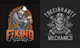 design vintage retro working hiking sawmill logo