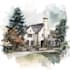 draw watercolor wedding venue