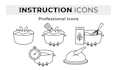 design packaging instruction icons