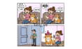 create a funny and colorful comic strip from your idea