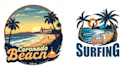 make a summer beach logo design