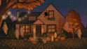 create cute illustrations, lofi, background halloween party
