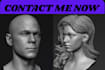 sculpt 3d model, 3d head bust, 3d head sculpting stl for 3d printing