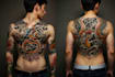 drawing a tattoo design in japanese style