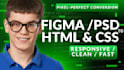 convert figma PSD to responsive HTML and CSS