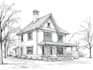 sketch houses and buildings