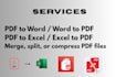 do professional file conversion PDF, excel, merge files