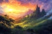 draw a fantasy landscape illustrations