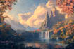 draw fantasy background and landscape