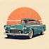 create cool classic car illustration