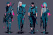 make cyberpunk illustration sci fi, fantasy character