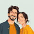 draw vector portrait, self, couple, gift portrait
