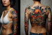 make a tattoo design in japanese style