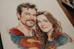 make watercolor super hero couple portrait
