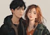 design a romantic couple in anime style
