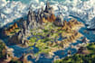 hand drawn vector fantasy map illustration