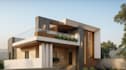 upgrade house front design,modern villa facade rendering,building visualization