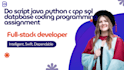 script java python c cpp sql database coding programming assignment developer