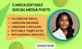 design instragram,linkedin,social media post banner,canva carousel