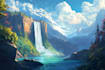 do fantasy background and landscape