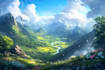 fantasy landscapes, illustration, environment