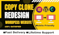 design and redesign, copy clone wordpress website design using elementor pro