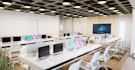 renovate office interior,cgi furniture render, computer lab setup,celling light
