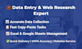 data collection, copy paste, web research, and data entry work in excel
