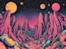 draw psychedelic illustration with retro comic art style