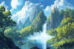 do fantasy background and landscape
