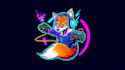 create a custom gaming logo in vibrant neon style