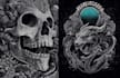 draw dark art illustration with engraving style