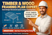 design structural framing plan, wood structure layout, timber and deck design