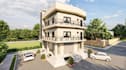 redesign 3d exterior,warehouse,mixed use commercial building,cgi rendering,patio