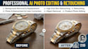 professional ai photo editing, background removal, retouching and enhancement