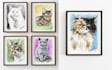 retrato de mascotas en estilo garabato