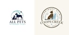 do a modern minimalist pet business logo design