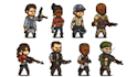 create pixel character animation, pixel sprite animation, 16x16, 32x32, 64x64