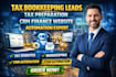 build tax website bookkeeping leads tax preparation crm finance website automate