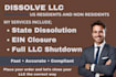 dissolve US llc or cancel corporation, wyoming llc and close ein