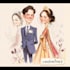 draw a wedding portrait illustration caricature